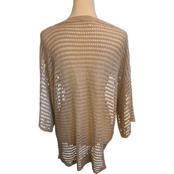 Easel Anthropologie Beige Crochet Knit Top, Women's Size Small, Oversized Boho - Picture 3 of 4